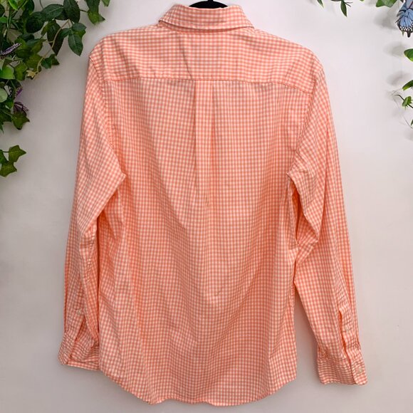 Vineyard Vines Classic Fit Murray Orange Checkered Button Down Shirt Size Small - Picture 3 of 6